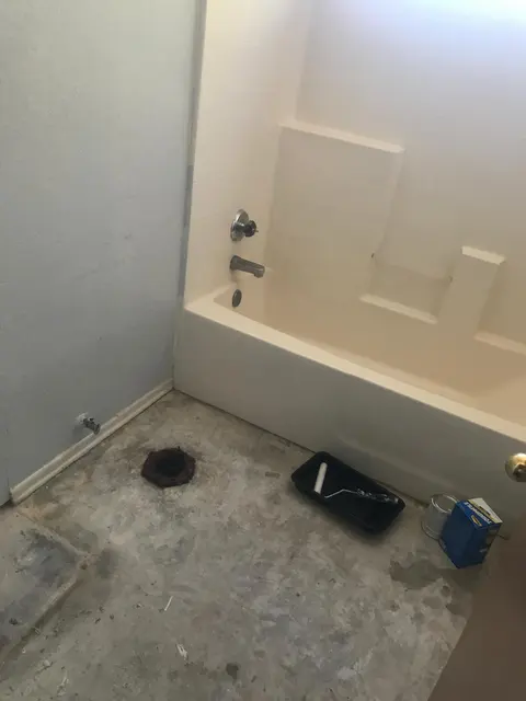 Bathroom work: floor in progress