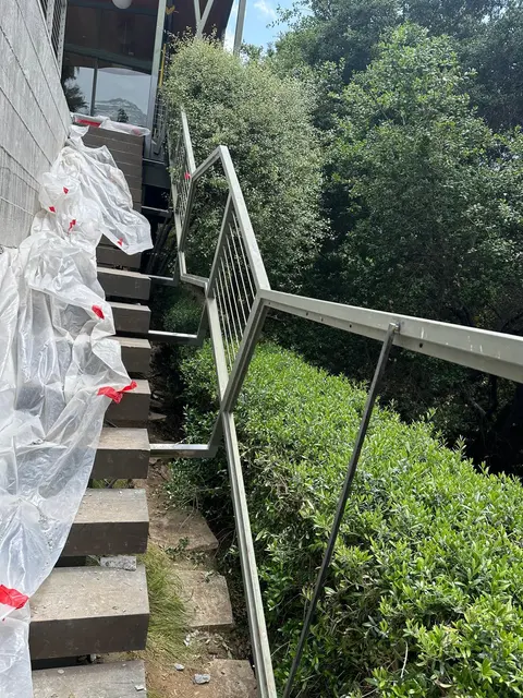 Outdoor stair handrail detail