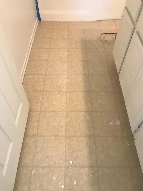 Bathroom floor before renovation