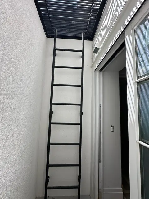 Front view of a vertical ladder