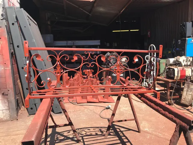 Ornamental railing in the workshop
