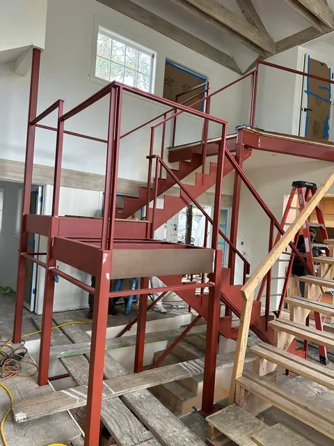 Side view of a staircase structure
